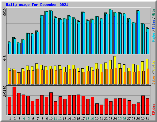 Daily usage for December 2021