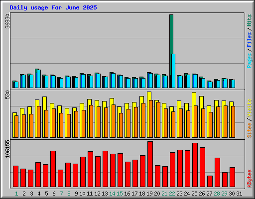 Daily usage for June 2025