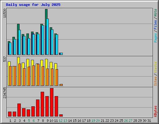 Daily usage for July 2025