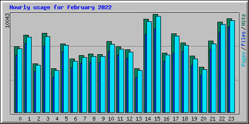 Hourly usage for February 2022