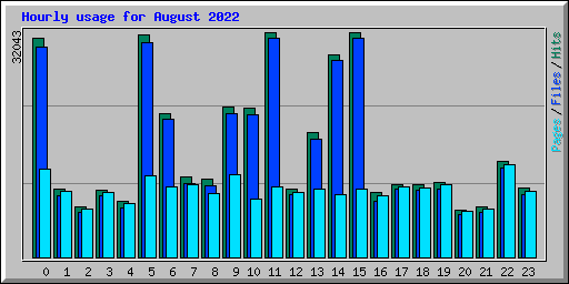 Hourly usage for August 2022