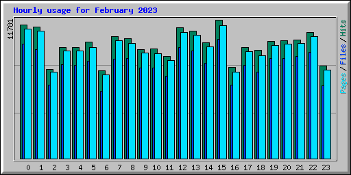 Hourly usage for February 2023