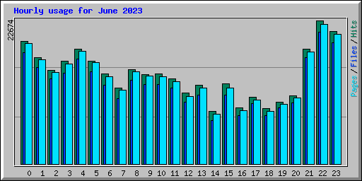 Hourly usage for June 2023