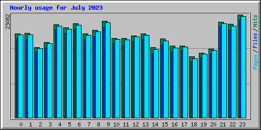 Hourly usage for July 2023